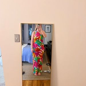 One shoulder satin Ronny kobo with slit